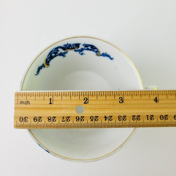 Antique J&G Meakin York Flow Blue Teacup and Saucer Gilded Gold c.1890-1910 - Picture 11 of 14